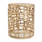 Homeroots 19" Gold Modern Abstract Cut Out Round Drum End Table 721353 - alternate 1