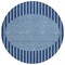 Homeroots 8' Navy Blue And Gray Round Striped Washable Indoor Outdoor Area Rug 597183 - alternate 7