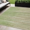 Homeroots 5' X 8' Green Beige And Ivory Striped Washable Indoor Outdoor Area Rug 597236 - alternate 1