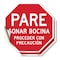 Signmission Pare Sonar Bocina Proceder Con Prec, 4 inch X 4 inch, Vinyl Decal, 2PK OC-D-2PACK-4-205 - alternate 1