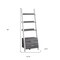 Homeroots 69" Gray and White Wood Ladder Bookcase With Two drawers 332944 - alternate 5