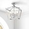 Jonathan Y Plains 12" 4-Light Modern Farmhouse Metal Open-Frame Pagoda LED Semi Flush Mount Mini Lantern, Chrome JYL7610C - alternate 7