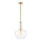 Jonathan Y Watts 13.25" 1-Light Mid-Century Modern Iron/Glass LED Pendant, Brass Gold/Clear JYL6401C - alternate 1