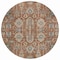 Homeroots 8' Brown Gray And Charcoal Round Oriental Washable Indoor Outdoor Area Rug 582118 - alternate 5