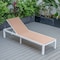 Leisuremod Marlin Patio Chaise Lounge Chair with White Aluminum Frame, Light Brown MLW-77LBR - alternate 9