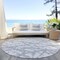 Homeroots 8' Silver And Gray Round Abstract Washable Indoor Outdoor Area Rug 614385 - alternate 8