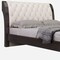 Homeroots Solid Wood Queen Tufted Beige Upholstered Faux Leather Bed With Nailhead Trim 343937 - alternate 4