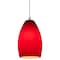 Access Lighting Champagne, Pendant, Brushed Steel Finish, Red Glass 28012-1C-BS/RED - alternate 6
