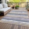 Homeroots 5' X 8' Purple Ivory And Beige Striped Washable Indoor Outdoor Area Rug 598921 - alternate 8