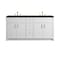 James Martin Vanities Bellshire 72" Double Vanity, Bright White w/ 3 CM Parisien Bleu Silestone Top 660-V72-BW-3PBL - alternate 1