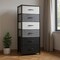 Homeroots 18" Gray and Black Steel and Fabric Six Drawer Chest 484694 - alternate 3