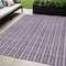 Homeroots 5' X 8' Purple And Ivory Striped Washable Indoor Outdoor Area Rug 595890 - alternate 1