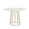 Homeroots 42" White and Gold Marble and Metal Pedestal Base Round Top Dining Table 534367 - alternate 8