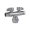 Sharkbite Dual Shut-Off Valve, 1/2 in x 3/8 in Connection, Push-to-Connect x Compression, Brass Body, Chrome SBDS123838 - alternate 3