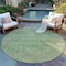 Homeroots 8' Artichoke Green Round Geometric Washable Indoor Outdoor Area Rug 607466 - alternate 8
