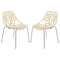 Leisuremod Modern Asbury Dining Chair with Chromed Legs, Cream, 2PK AC16CR2 - alternate 1