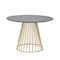 Homeroots 43" Black And Gold Rounded Stainless Steel Pedestal Base Dining Table 486032 - alternate 1