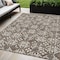 Homeroots 5' X 8' Brown Gray And Beige Floral Washable Indoor Outdoor Area Rug 595932 - alternate 1