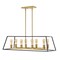 Jonathan Y Lloyd 35" 8-Light Farmhouse Industrial Iron Linear LED Pendant, Black/Brass Gold JYL6511A - alternate 11