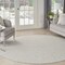 Homeroots 8' Ivory And Silver Round Geometric Indoor Outdoor Area Rug 552307 - alternate 9