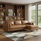 Homeroots 102" Brown Leather Sofa 641037 - alternate 6