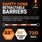 Xpose Safety Retractable Cone Bar Orange/White, 53in to 84in Length, 720PK CBO53/84-FP720-X - alternate 7