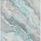 Homeroots 5' X 8' Teal Blue And Silver Abstract Washable Indoor Outdoor Area Rug 618437 - alternate 8