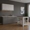 Homeroots 41in Dark Gray and White Wood Kitchen Island Set With Storage 519052 - alternate 7