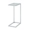 Homeroots 26" Clear And White Glass And Steel Sled End Table 493230 - alternate 1