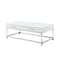 Homeroots 47" White Silver And Clear Wood Acrylic And Steel Coffee Table 543856 - alternate 7