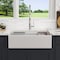 Wrightmaster 33" Apron-Front Single Bowl White Ceramic Workstation Kitchen Sink w/ Bottom Grids and Drying Rack ZOR-AWS332010JTDG - alternate 7