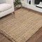 Jonathan Y Pata Hand Woven Chunky Jute with Fringe Natural 5 ft Square Area Rug NRF103A-5SQ - alternate 1