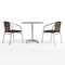 Flash Furniture Square Table Set, Aluminum, Plastic, Rattan, Stainless Steel, Grey TLH-ALUM-28SQ-020CHR2-GG - alternate 11