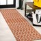 Jonathan Y Ourika Moroccan Geometric Textured Weave Orange/Cream 2 ft. x 10 ft. Indoor/Outdoor Runner Rug SMB108P-210 - alternate 1
