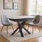 Homeroots 47" Gray and White Ceramic and Metal Self-Storing Leaf Cross Leg Base Oval Extendable Dining Table 555194 - alternate 5