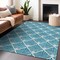 Homeroots 10' X 14' Teal Blue And Ivory Geometric Washable Indoor Outdoor Area Rug 594748 - alternate 7