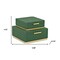 Homeroots Set of Two Green And Gold Striped Square Nesting Storage Boxes With Lids, 2PK 712927 - alternate 9