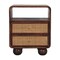 Homeroots 22" Chestnut And Natural Solid Wood Cane Rattan Two Drawer Nightstand 651611 - alternate 5