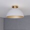 Vaxcel Semi Flush Mount Ceiling Light, Devon 12.75-in W LED Compatible Glossy White and Gold Satin Brass C0305 - alternate 9