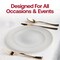 Smarty Had A Party 10.25" Gray with Gold Organic Round Disposable Plastic Dinner Plates (120 Plates), 120PK 930GG-CASE - alternate 10