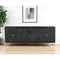 Homeroots 95in Black Distressed Solid Wood Carved Geometric Sideboard with Six Doors 521424 - alternate 9