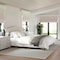 Martha Stewart Amelia King Upholstered Platform Bed w/Curved Headboard and Cushioned Siderails, Wood Slat, Beige TW-3WDB02-K-BG-MS - alternate 1