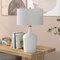 Homeroots 25" White Glass Urn Table Lamp With White Drum Shade 546128 - alternate 6
