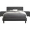 Homeroots Grey Platform King Bed with Two Nightstands 397024 - alternate 1