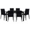 Leisuremod Mace Mid-Century 7-Piece Rectangular Outdoor Dining Set with 4 Side Chairs and 2 Armchairs, Black MT55MC194A2BL - alternate 1