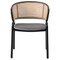 Leisuremod Ervilla Dining Chair with Stainless Steel Legs Velvet Seat and Wicker Back, Grey, 4PK EC20GR4 - alternate 8