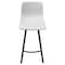 Leisuremod Elland Upholstered Leather Bar Stool With Iron Legs & Footrest, Light Grey ES29LGR - alternate 5
