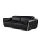 Homeroots 89" Black And Silver Leather Sofa 551593 - alternate 8