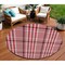 Homeroots 8' Red Black And Ivory Round Plaid Washable Indoor Outdoor Area Rug 601514 - alternate 1