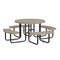 Leisure Craft Round Picnic Table, Beige, In Ground Mount, 46 in T46ROIG-BEIGE - alternate 1